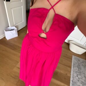 Reformation Fuchsia Pink Halter Midi/Maxi Dress Womens 10